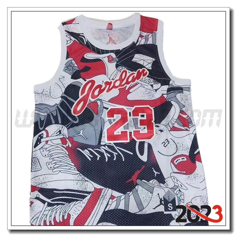 Maglia Chicago Bulls (JORDAN #23) 2022/23 Bianco/Rosso/Nero