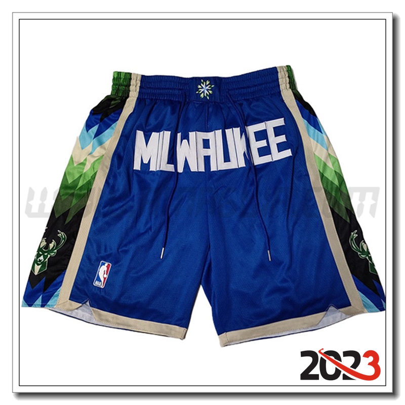 Pantaloncini NBA Milwaukee Bucks 2023 Blu