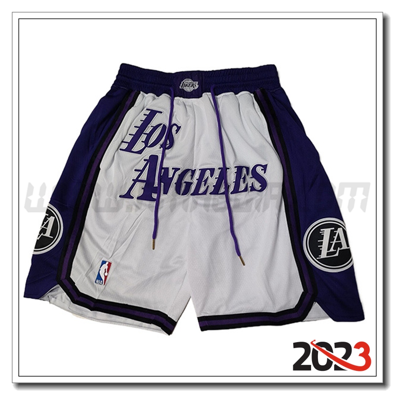 Pantaloncini NBA Los Angeles Lakers 2023 Bianco