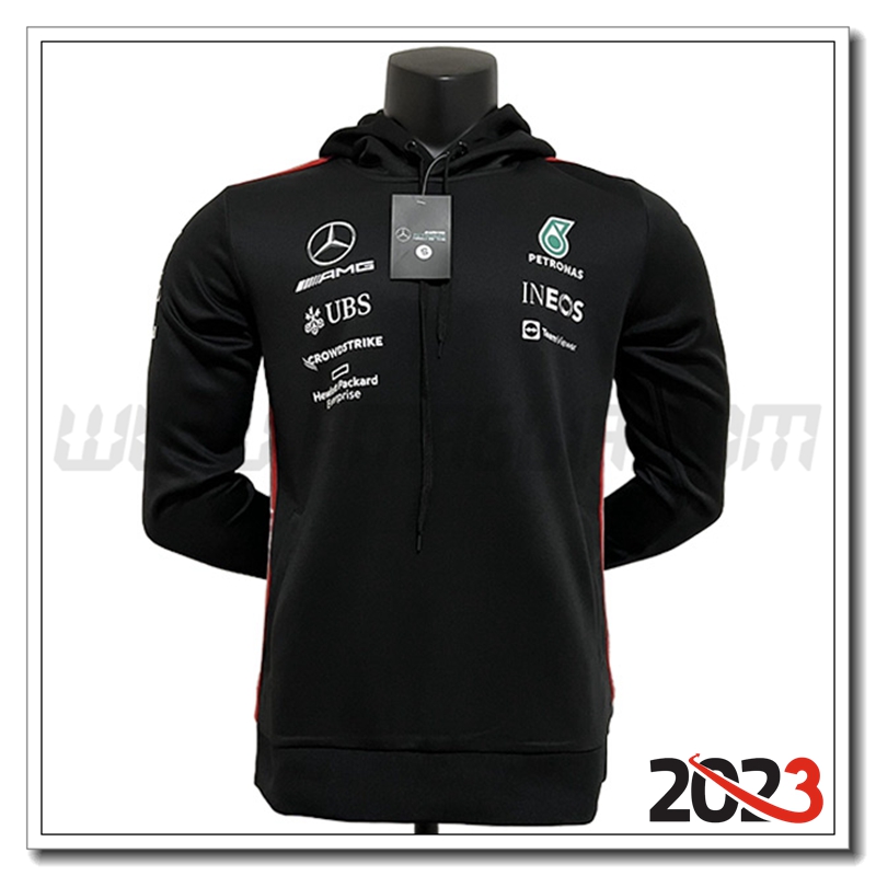 Felpa Cappuccio F1 Mercedes Benz Team Nero 2023