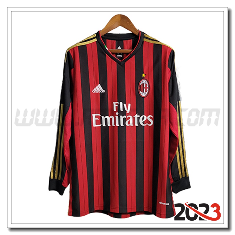 Prima Maglia Retro AC Milan Manica lunga 2013/2014