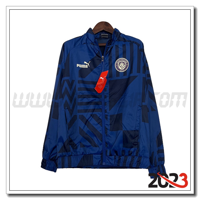 Giacca a Vento Manchester City Blu Marino 2023 2024
