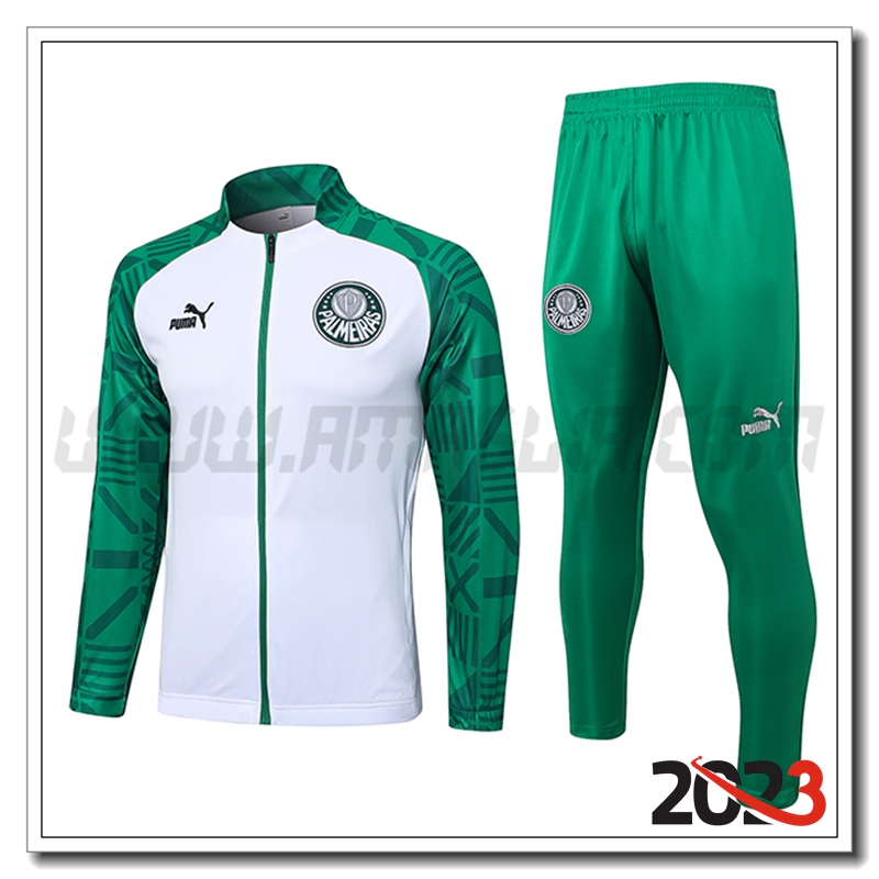 Tuta Allenamento Giacca Palmeiras Bianco/Verde 2023 2024