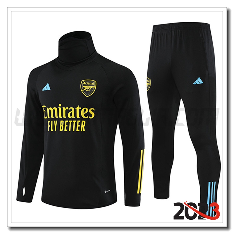Tuta Allenamento Arsenal High Collar Nero 2023 2024