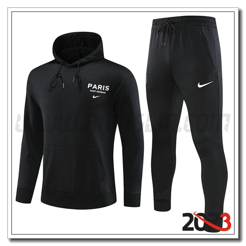Tuta Giacca Con Cappuccio PSG Nero 2023 2024