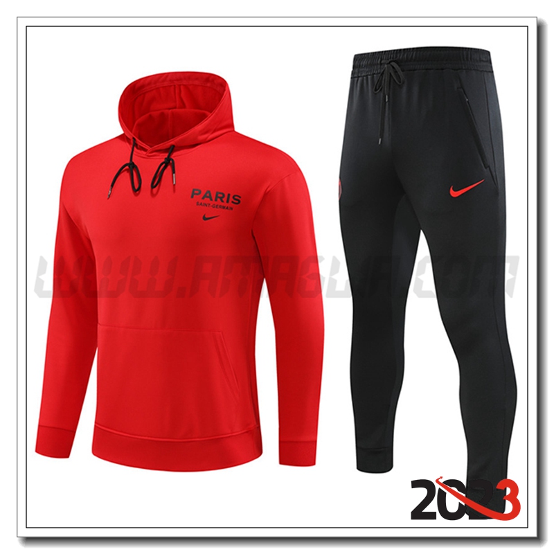 Tuta Giacca Con Cappuccio PSG Rosso 2023 2024