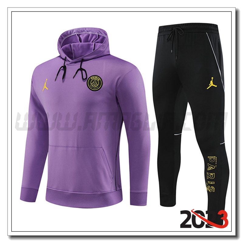 Tuta Giacca Con Cappuccio Jordan PSG viola 2023 2024