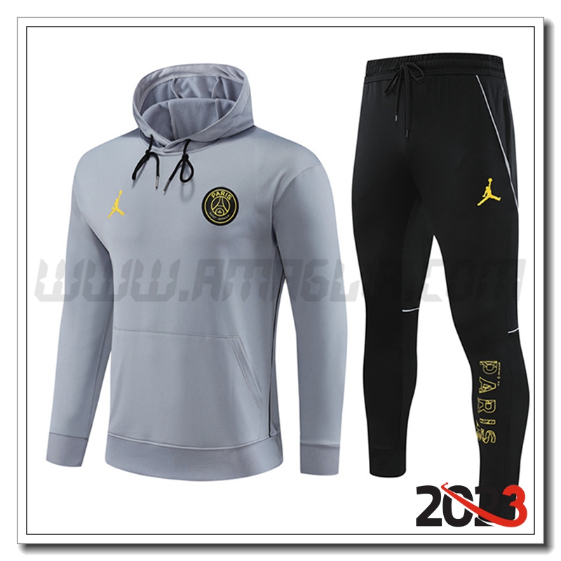 Tuta Giacca Con Cappuccio Jordan PSG Grigio 2023 2024