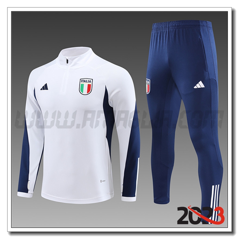 Tuta Allenamento Italia Bambino Bianco 2023 2024