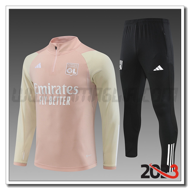 Tuta Allenamento Lione Bambino Rosa 2023 2024