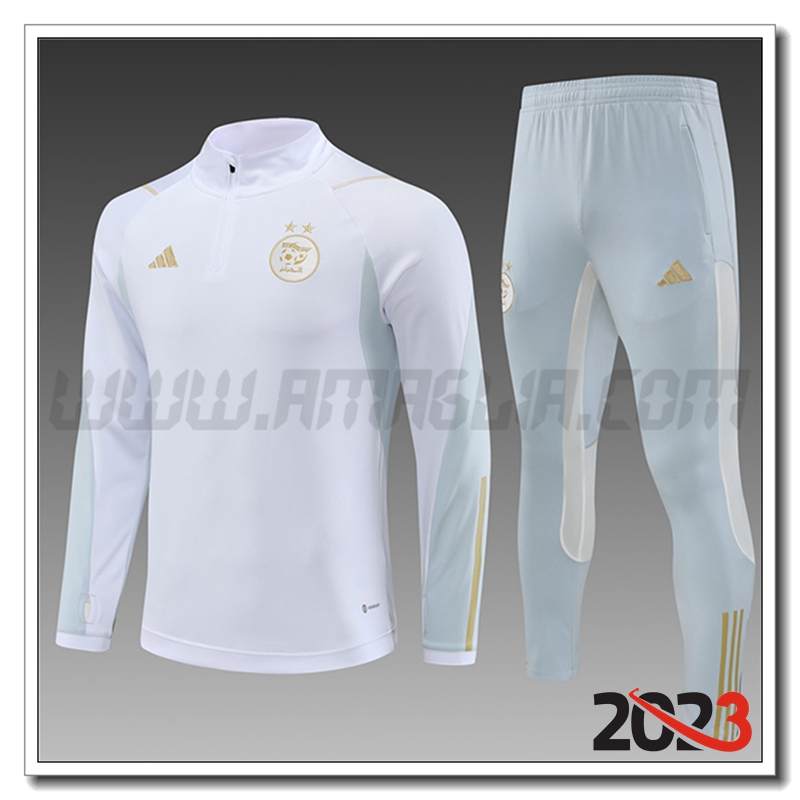 Tuta Allenamento Algeria Bambino Bianco 2023 2024