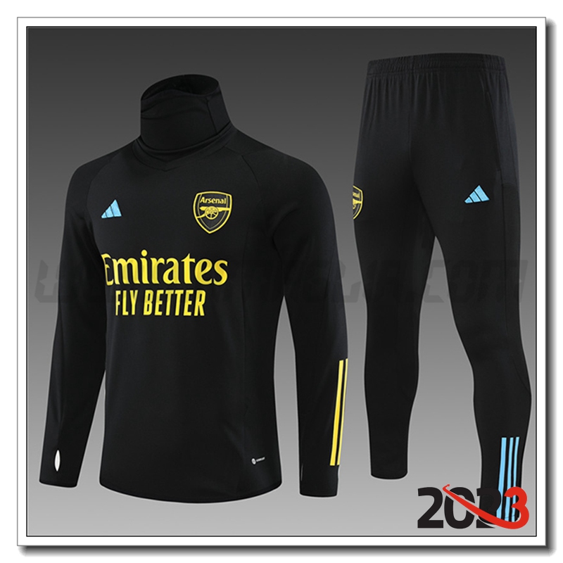 Tuta Allenamento Arsenal Bambino High Collar Nero 2023 2024