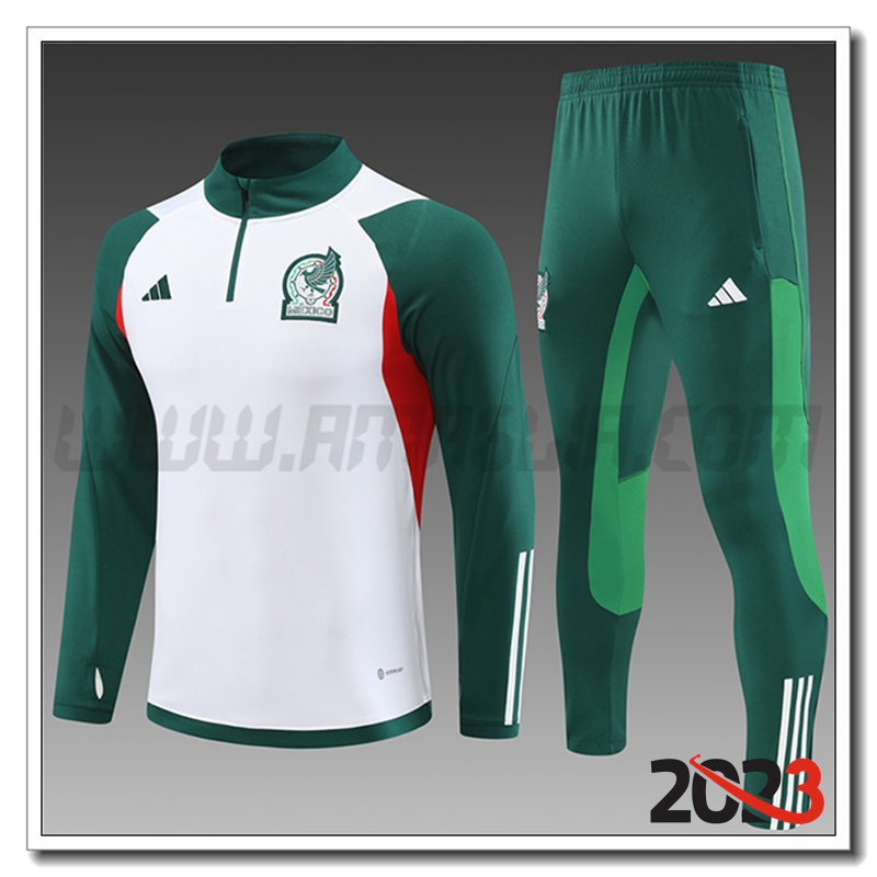 Tuta Allenamento Messico Bambino Bianco 2023 2024