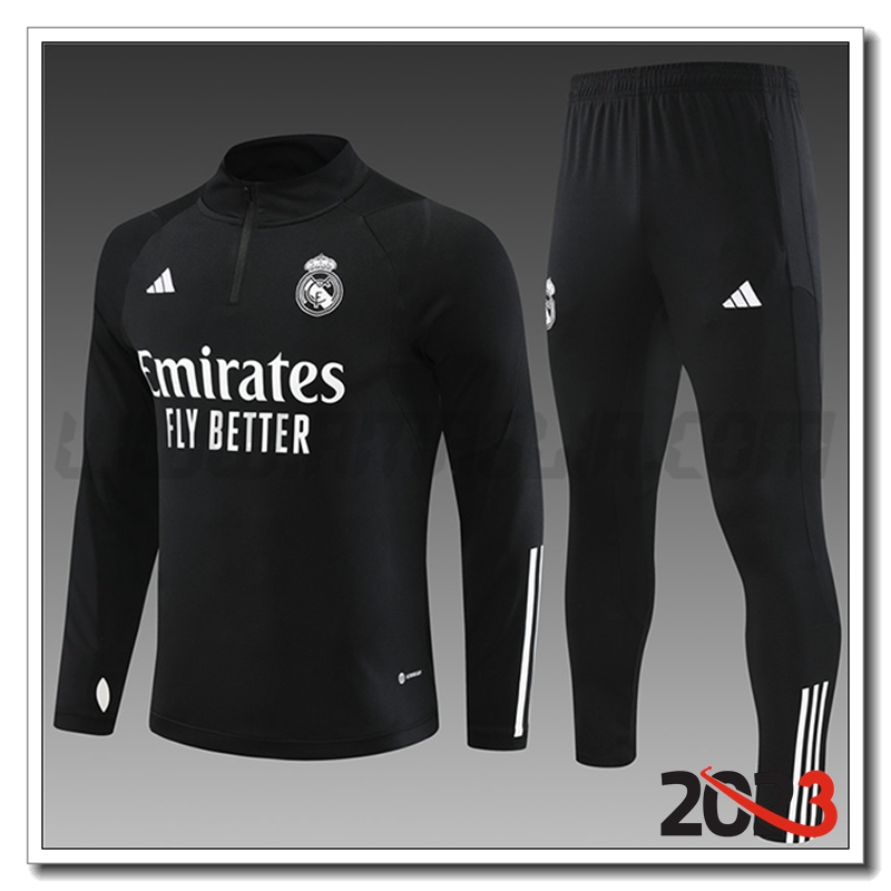 Tuta Allenamento Real Madrid Bambino Nero 2023 2024