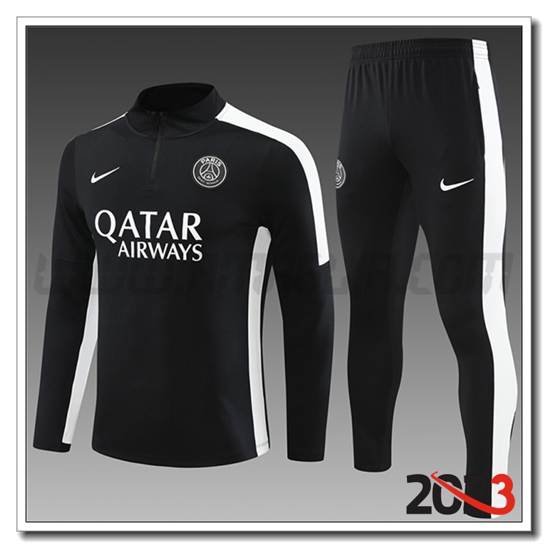 Tuta Allenamento PSG Bambino Nero 2023 2024