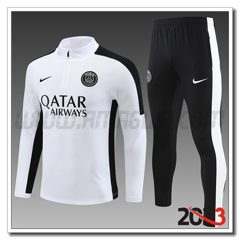 Tuta Allenamento PSG Bambino Bianco 2023 2024