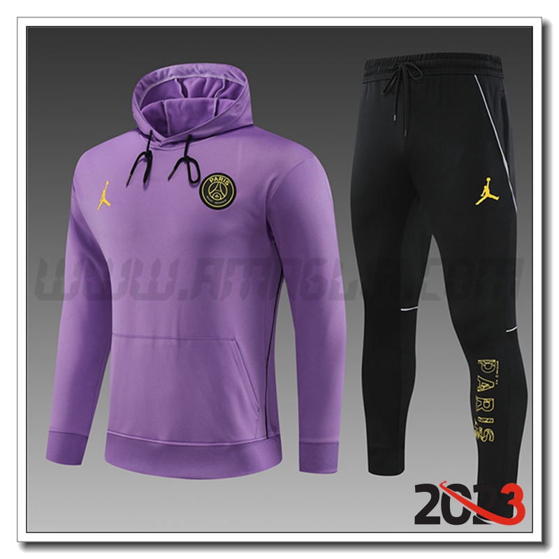 Tuta Giacca Con Cappuccio Jordan PSG Bambino viola 2023 2024