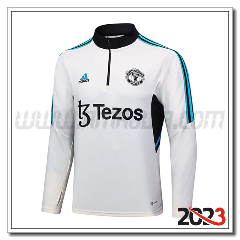Sweatshirt Training Manchester United Bianco 2023 2024