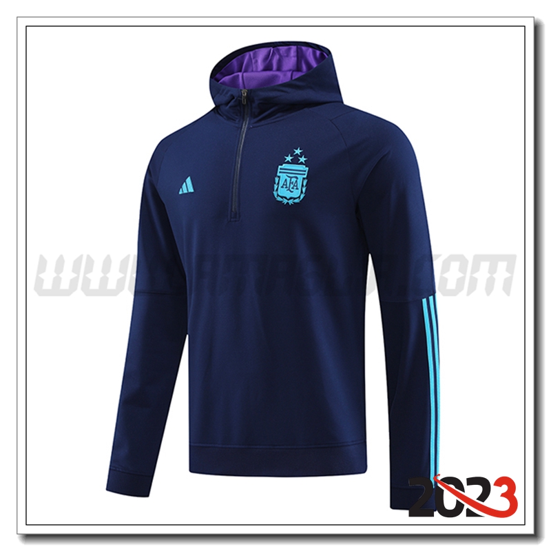 Sweatshirt Training Capuche Argentina Blu Marino 2023 2024