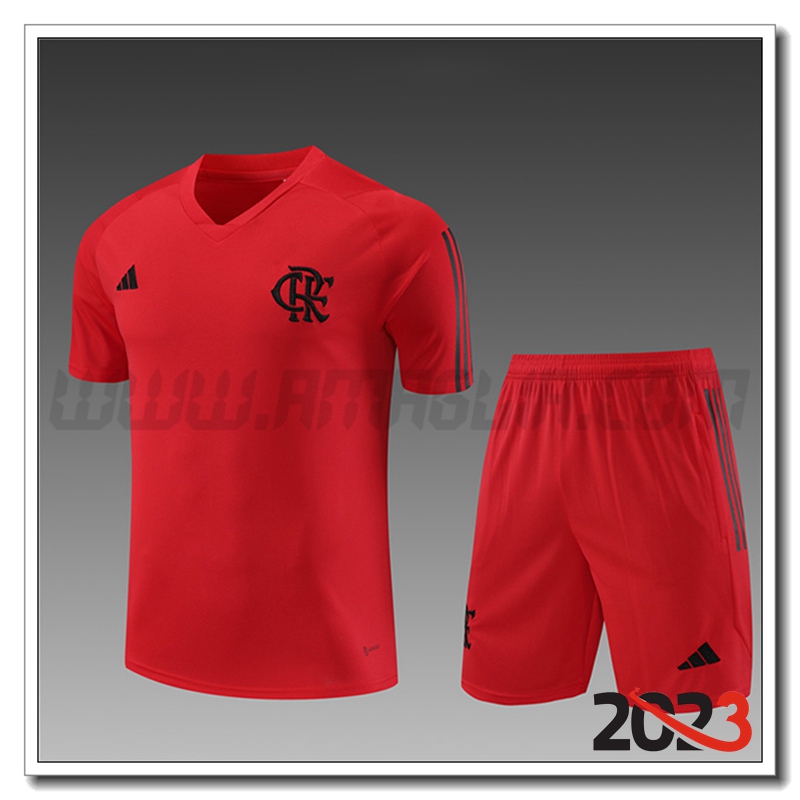 Kit Maglia Allenamento Flamenco Bambino Rosso 2023 2024