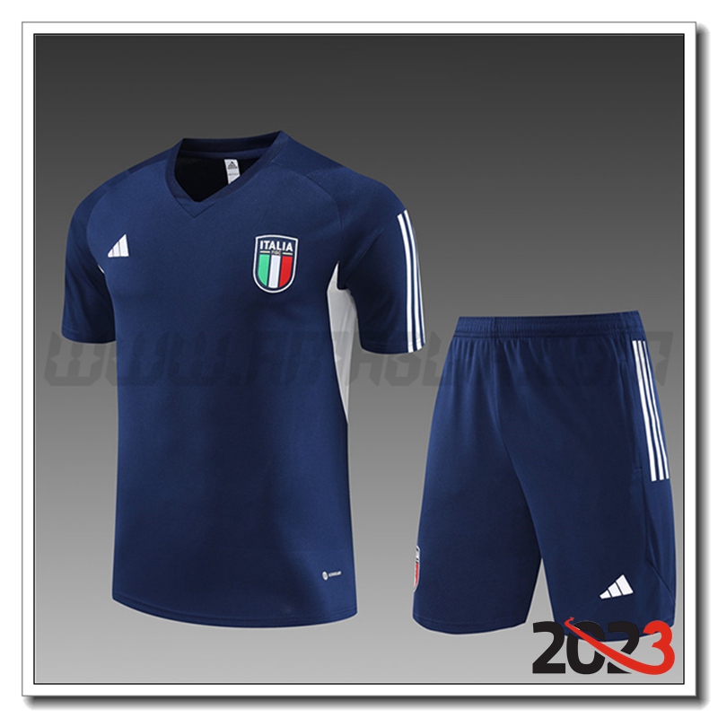 Kit Maglia Allenamento Italia Bambino Nero 2023 2024