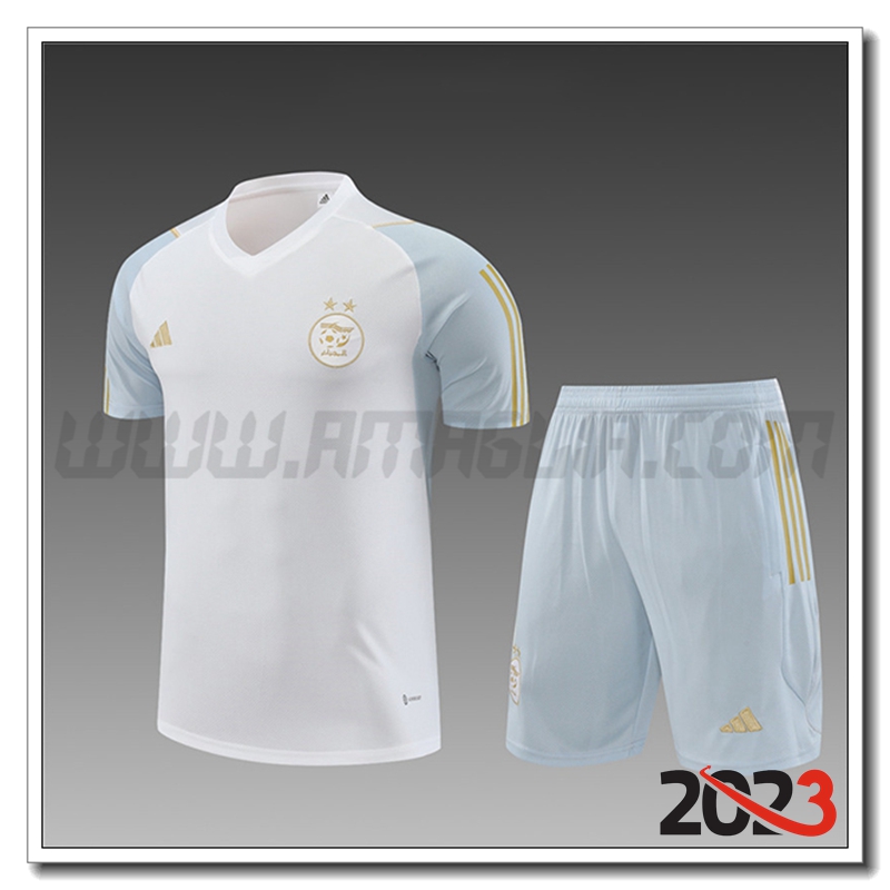 Kit Maglia Allenamento Algeria Bambino Bianco 2023 2024