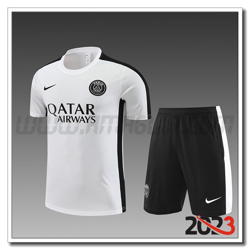 Kit Maglia Allenamento PSG Bambino Bianco 2023 2024