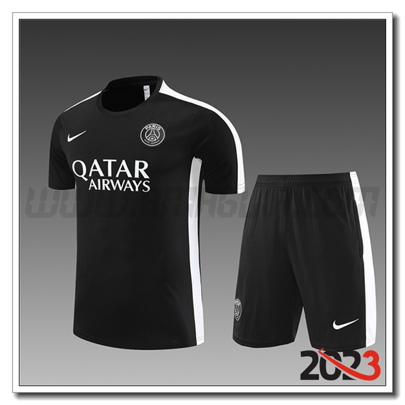 Kit Maglia Allenamento PSG Bambino Nero 2023 2024