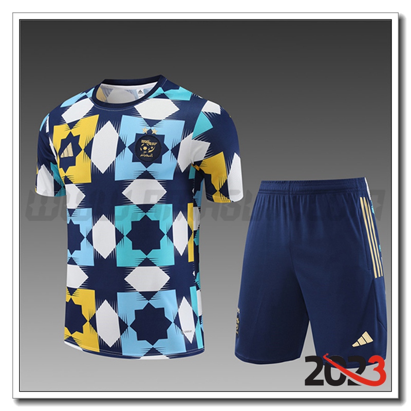 Kit Maglia Allenamento Algeria Bambino Bianco/Blu 2023 2024