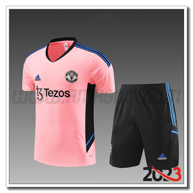 Kit Maglia Allenamento Manchester United Bambino Rose 2022/2023