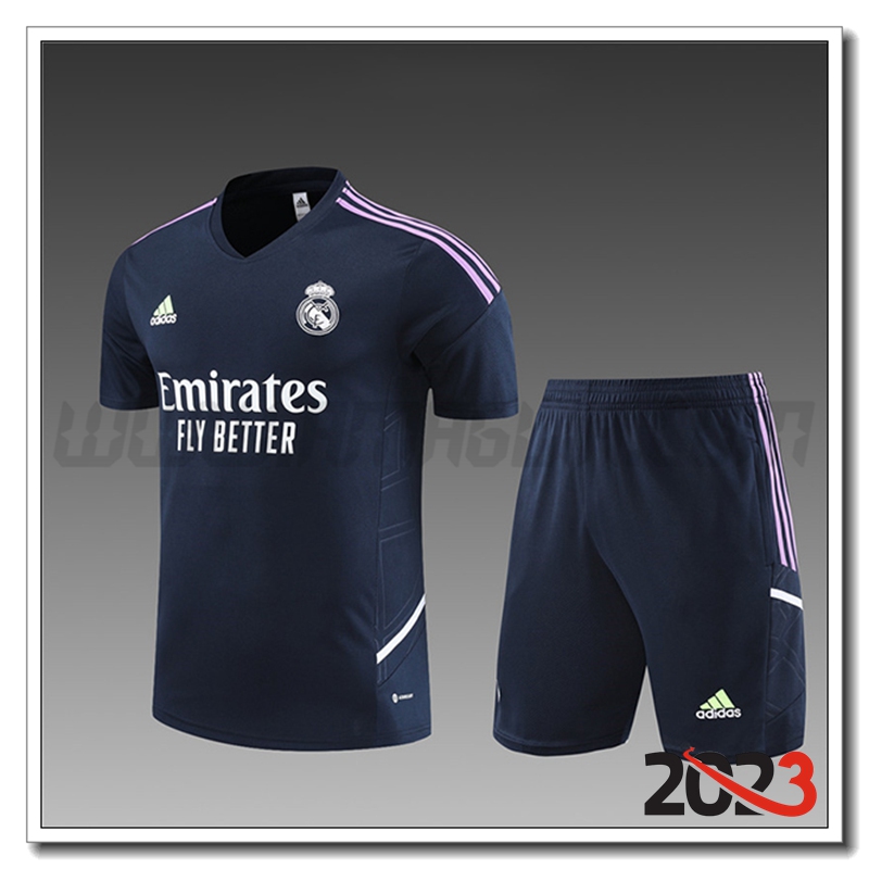 Kit Maglia Allenamento Real Madrid Bambino Blu Marino 2022/2023