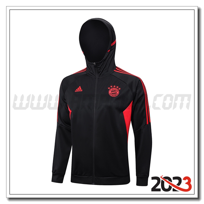 Giacca Con Cappuccio Bayern Monaco Nero 2023 2024