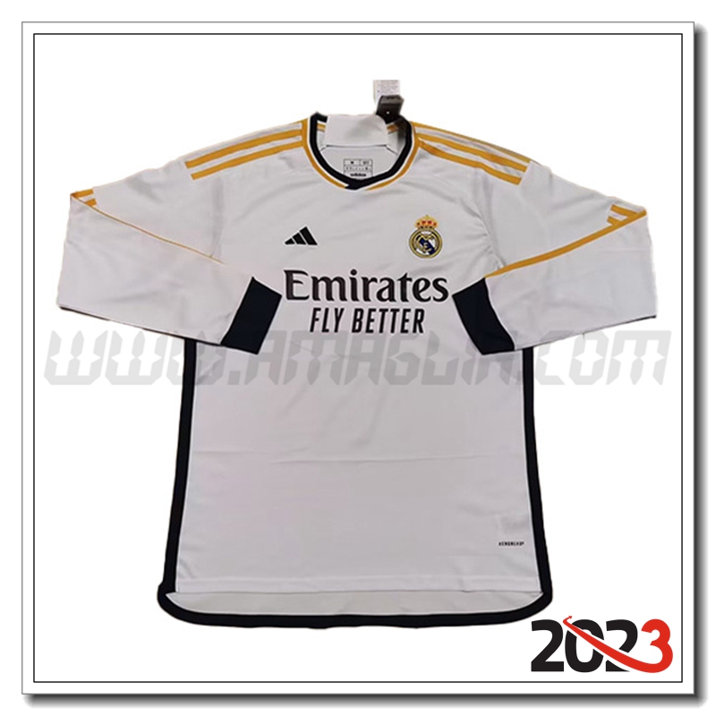 Prima Maglia Calcio Real Madrid Manica lunga 2023 2024
