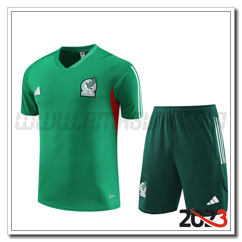 Kit Maglia Allenamento Messico + Pantaloncini Verde 2023 2024