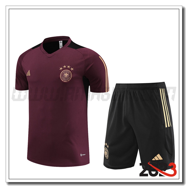 Kit Maglia Allenamento Germania + Pantaloncini Marrone 2023 2024 -02