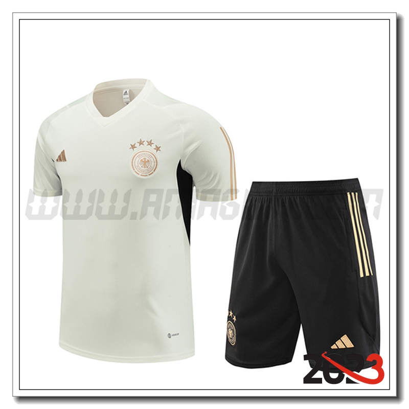 Kit Maglia Allenamento Germania + Pantaloncini Bianco 2023 2024 -02