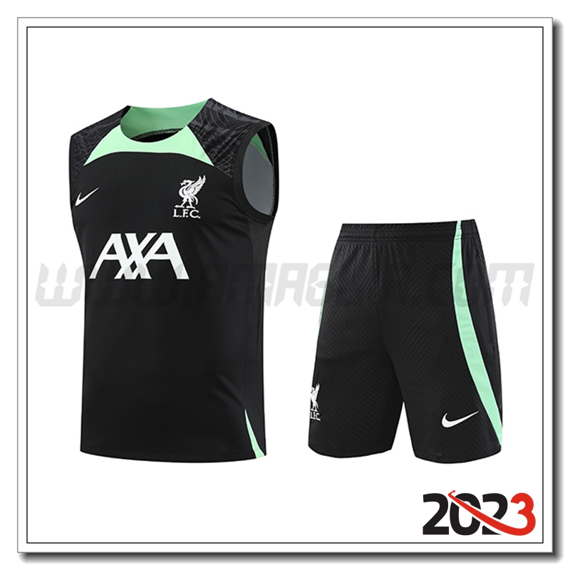 Kit Canotta Allenamento FC Liverpool + Pantaloncini Nero 2023 2024 -02