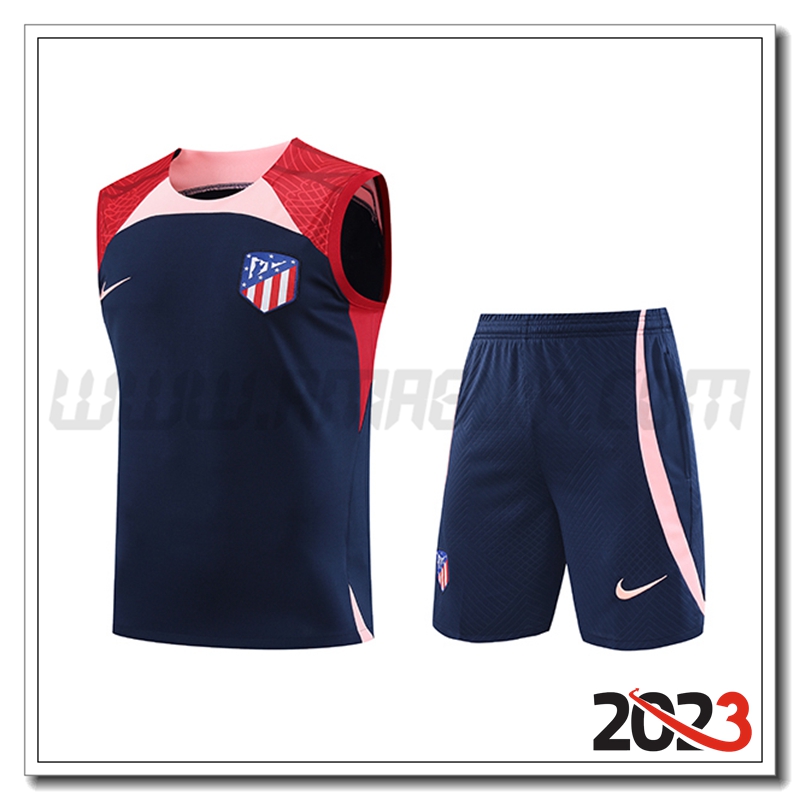 Kit Canotta Allenamento Atletico Madrid + Pantaloncini Blu Marina 2023 2024 -02