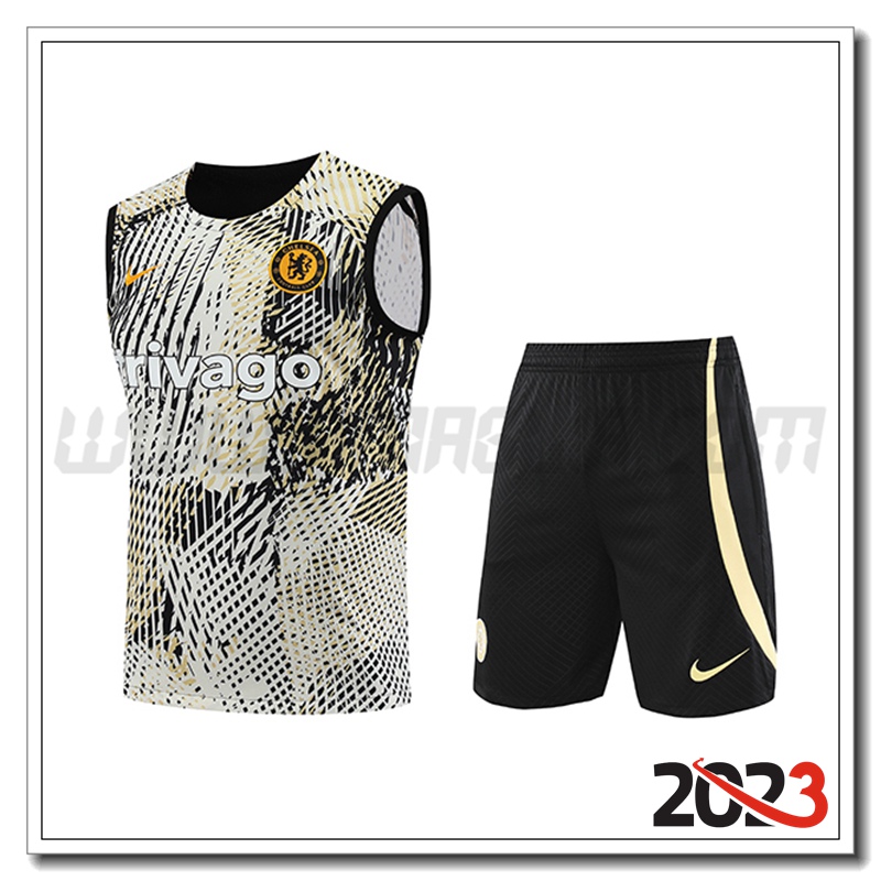 Kit Canotta Allenamento FC Chelsea + Pantaloncini Giallo 2023 2024
