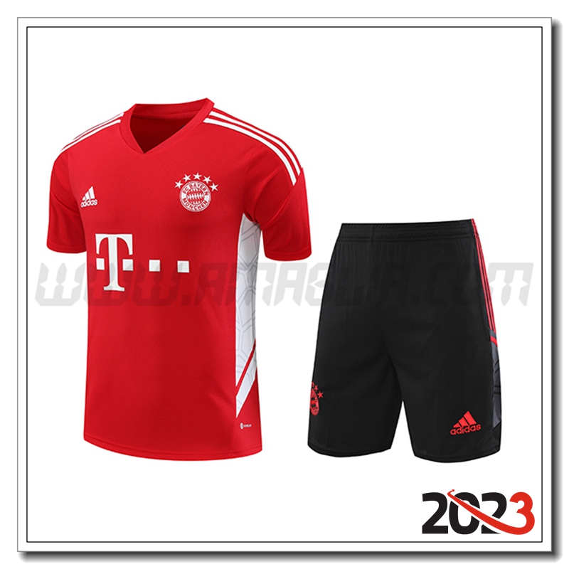 Kit Maglia Allenamento Bayern Monaco + Pantaloncini Rosso 2023 2024
