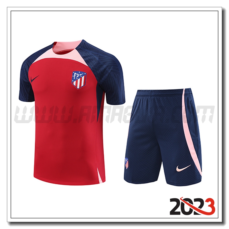 Kit Maglia Allenamento Atletico Madrid + Pantaloncini Rosso 2023 2024 -02