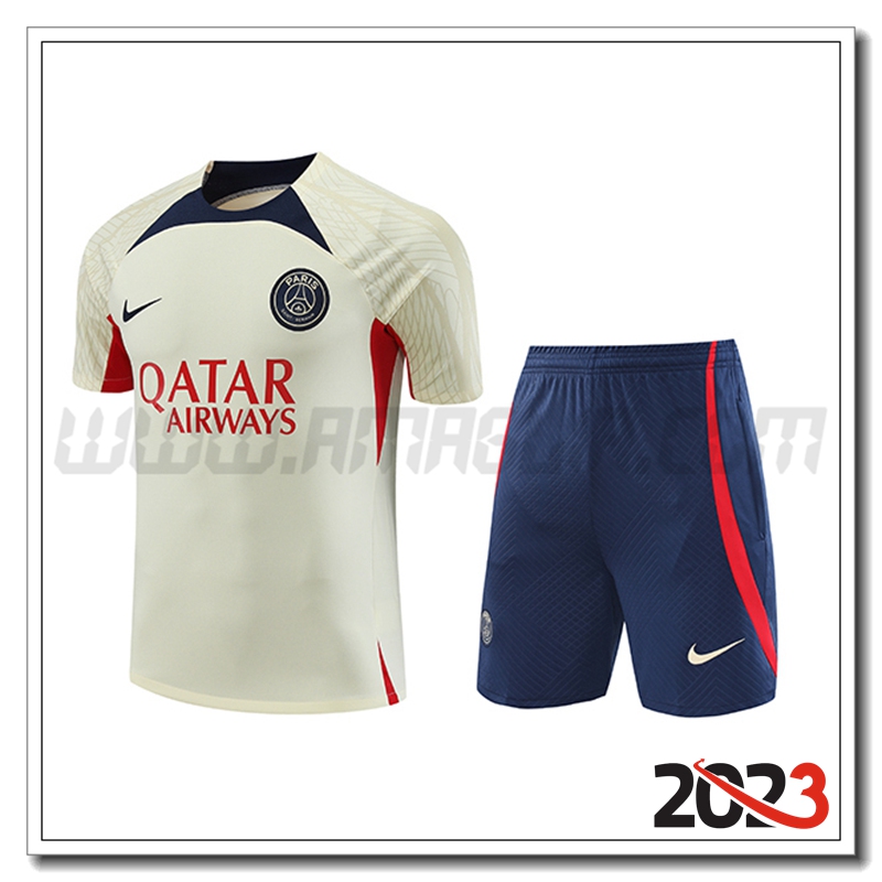 Kit Maglia Allenamento PSG + Pantaloncini Giallo 2023 2024 -02