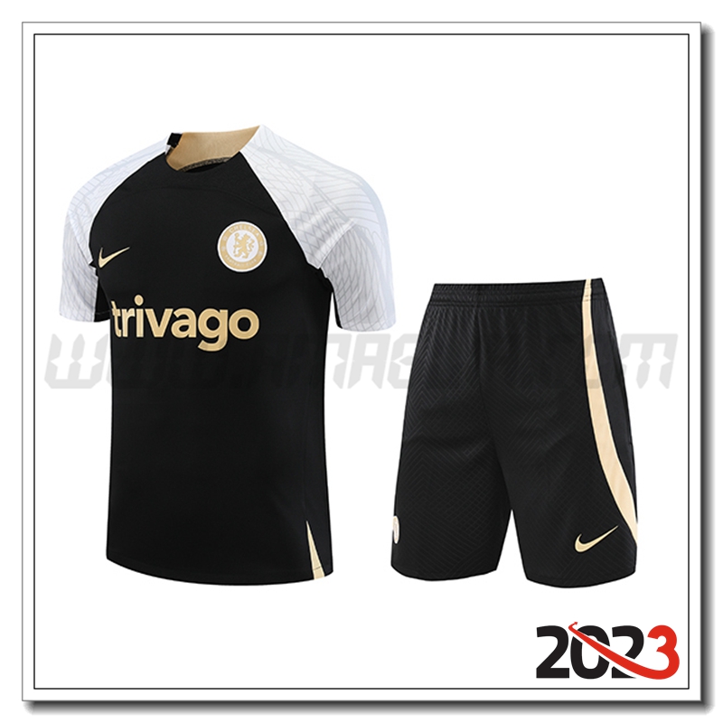 Kit Maglia Allenamento FC Chelsea + Pantaloncini Nero 2023 2024