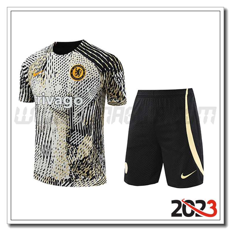Kit Maglia Allenamento FC Chelsea + Pantaloncini Giallo 2023 2024