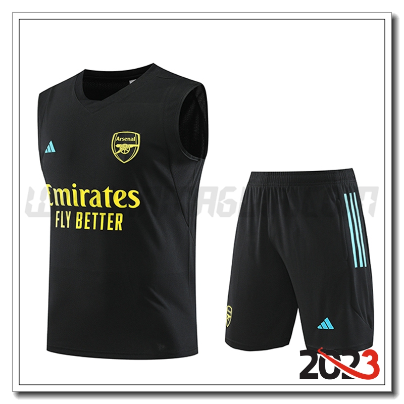 Kit Canotta Allenamento Arsenal + Pantaloncini Nero 2023 2024 -02