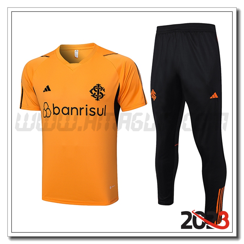 Kit Maglia Allenamento Brasile + Pantaloni Arancia 2023 2024