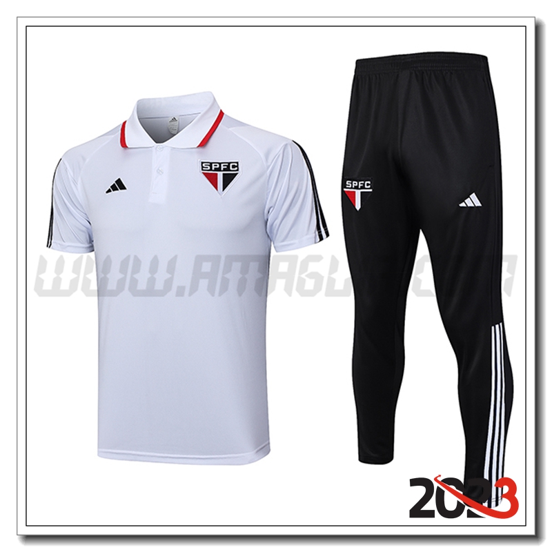 Kit Maglia Polo Sao Paulo FC Bianco 2023 2024