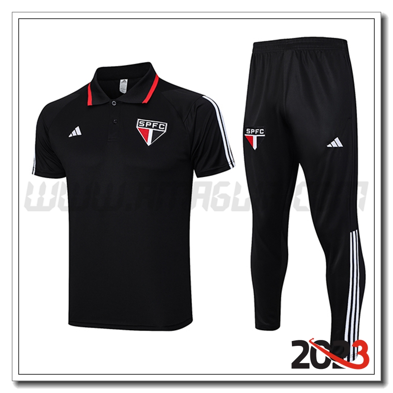 Kit Maglia Polo Sao Paulo FC Nero 2023 2024