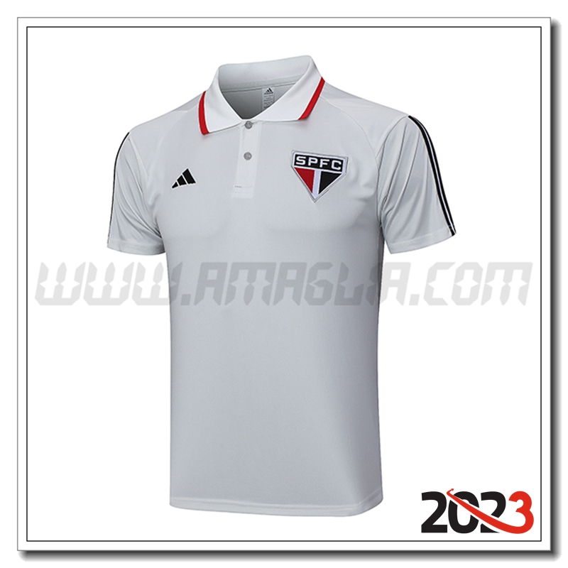 Maglia Polo Sao Paulo FC Grigio Chiaro 2023 2024