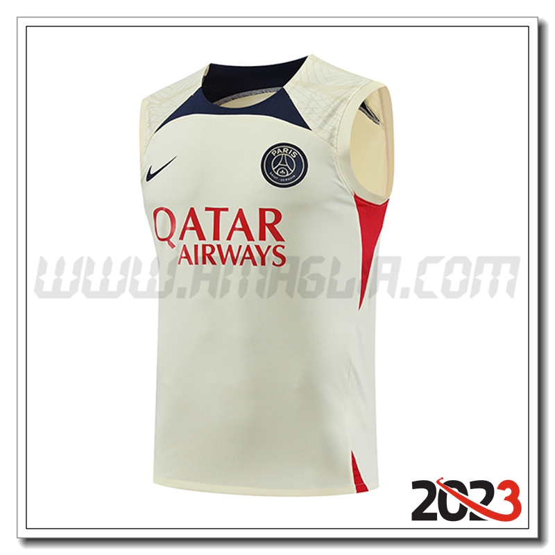 Canotta Allenamento PSG Giallo 2023 2024 -02